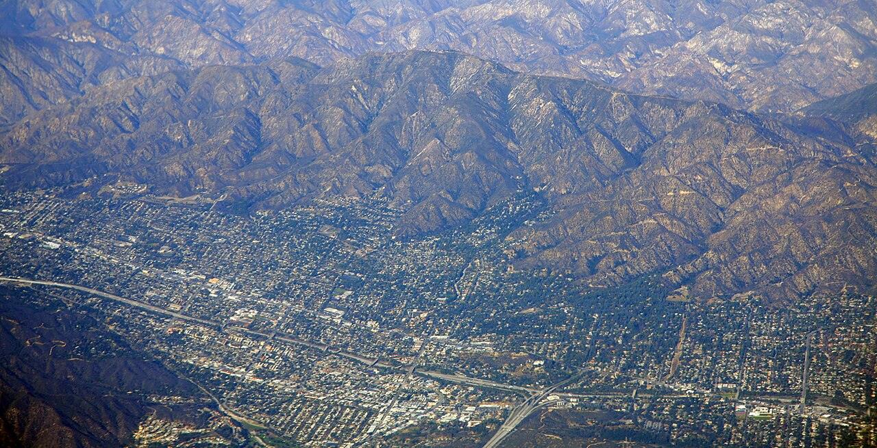 The San Gabriel Mountains and Mount Lukens rising above La Crescenta and Montrose