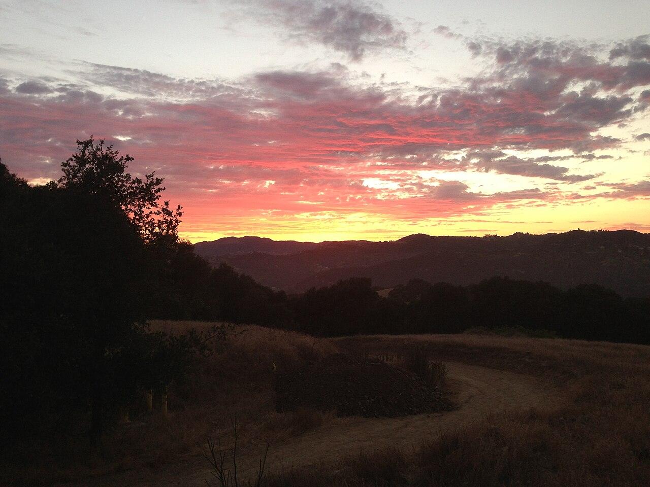 Sunset over the ridges of Topanga State Park