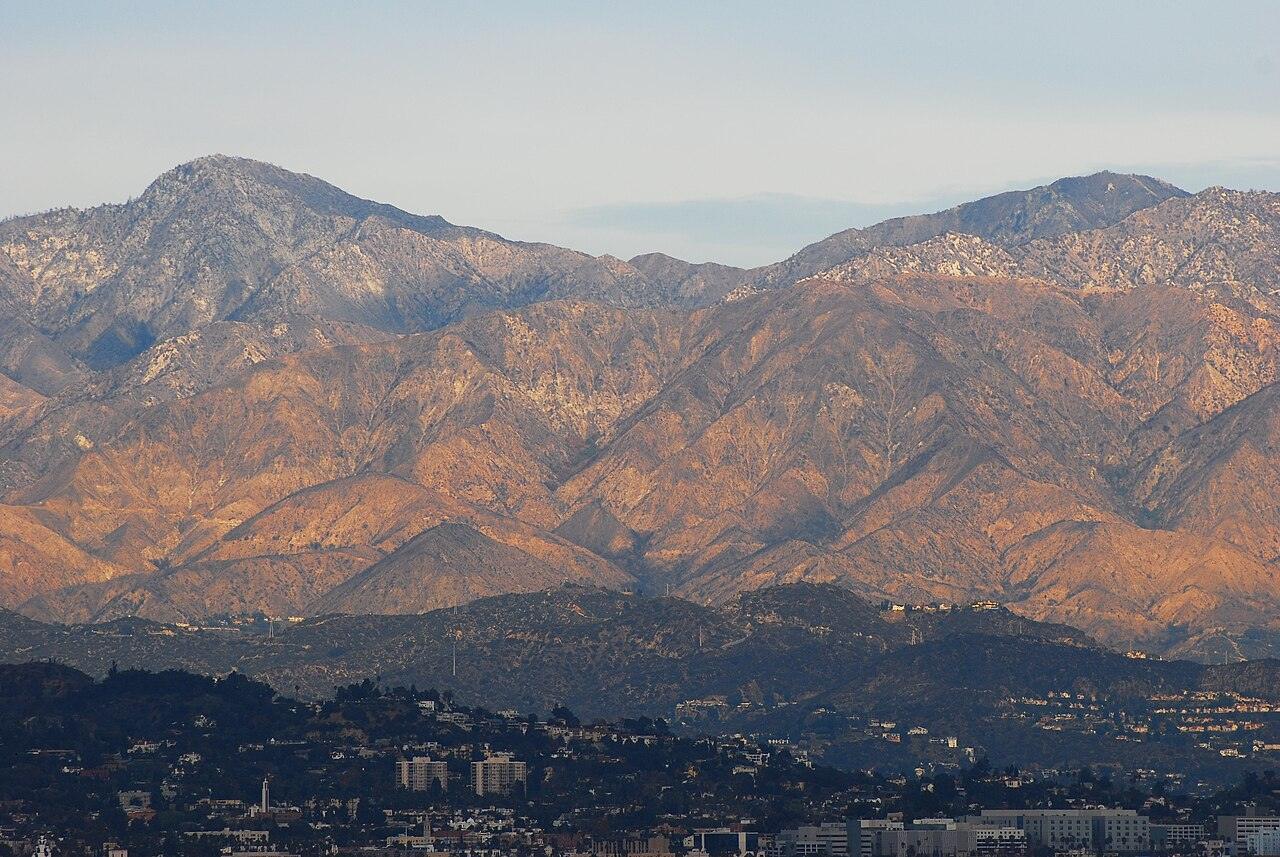The San Gabriel Mountains seen from the Baldwin Hills above View Park